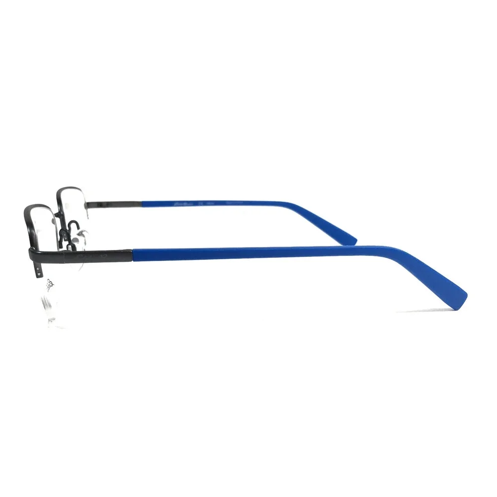 Eddie Bauer Eyeglasses Frames EB32035 BL Blue Gray Rectangle Half Rim 55-19-140